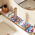 thumbnail image 2 of Yayeee Faucet Mat for Kitchen Sink 14.7" Diatomite Long Splash Guard Pad, Musical Pattern, 2 of 7