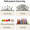 thumbnail image 4 of 36 Pcs Trousse à Crayons en Toile Diy Fermeture Éclair Grande Capacité Trousse à Crayons Pochette à Stylos Simple Robuste Multifonctionnelle pour Hommes Fournitures de Rentrée pour Bureau, 4 of 6