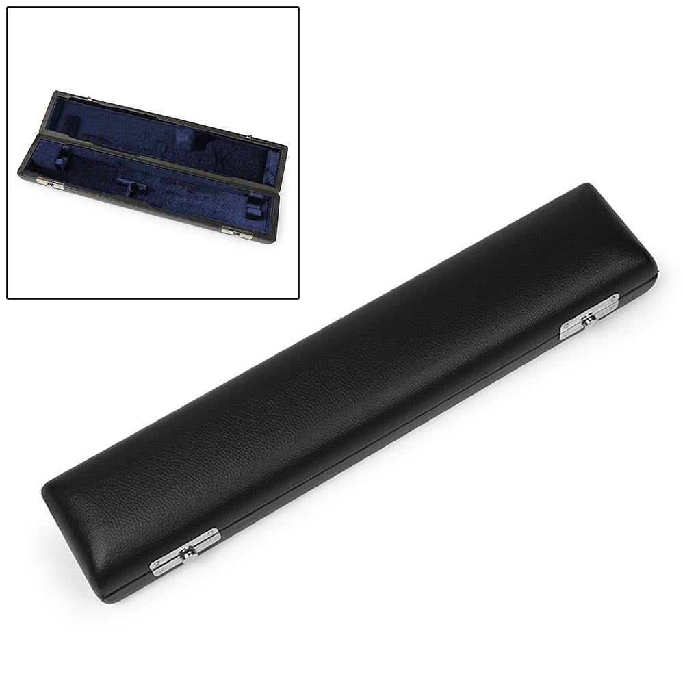 Portable 17 Holes Flute Case Cover Black Leather Wooden Flute Bag
