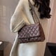 thumbnail image 4 of Bolso de hombro de gran capacidad con bordado de diamantes de moda, bolso de hombro francés coreano de PU debajo del brazo, marrón, 4 of 6