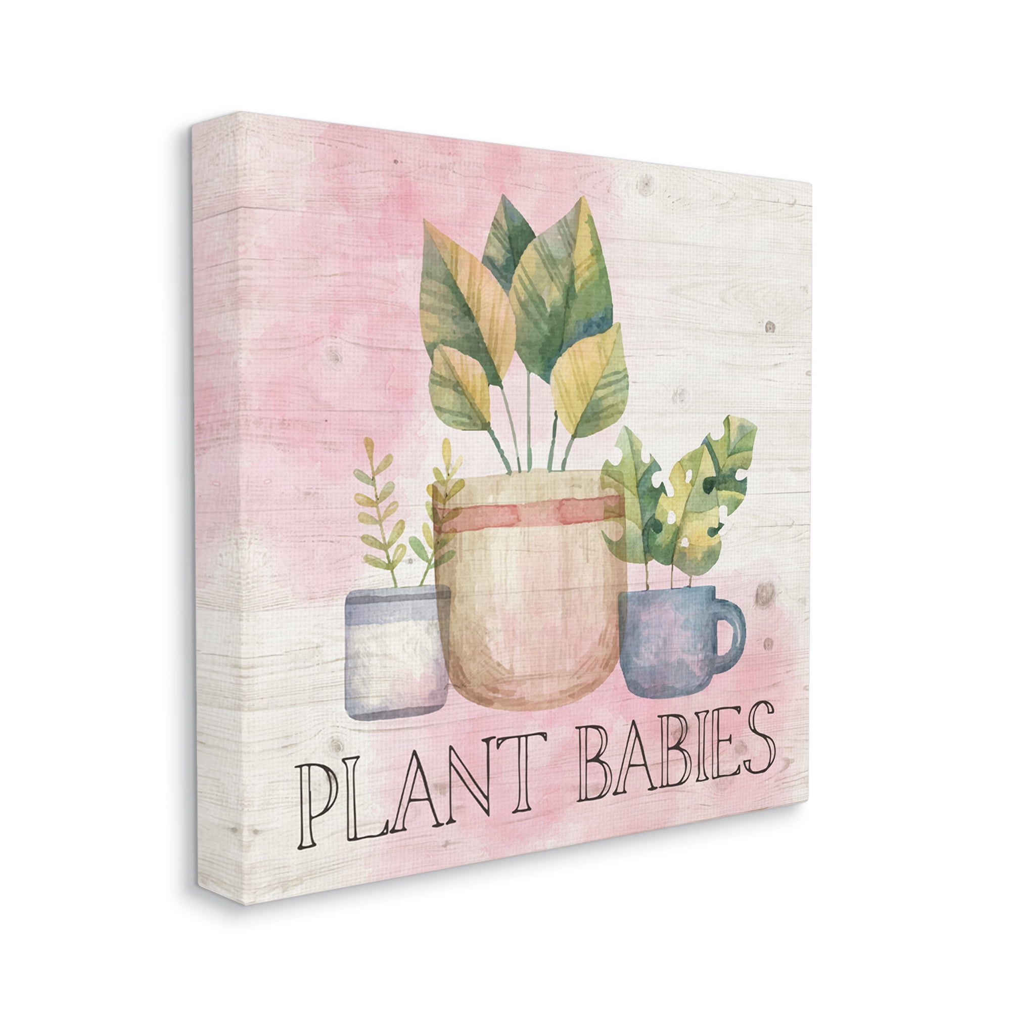 Stupell Plant Babies Potted Sprigs Garden Botanical & Floral Painting Gallery Wrapped Canvas Print Wall Art