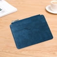 thumbnail image 3 of Tarjetero , monedero de material cuero PU, monedero con cremallera para hombres, bolsa de dinero portátil de moda, para estudiantes, adolesc Azul Yinane titular de la tarjeta de crédito, 3 of 6