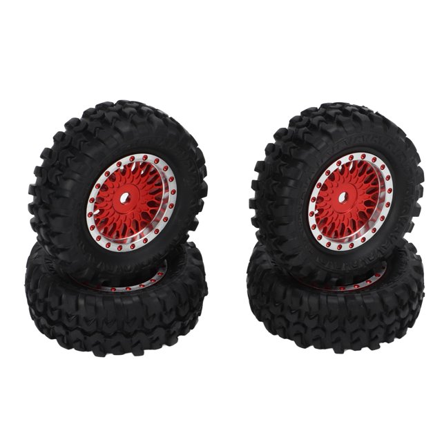 Juego de 4 ruedas y neumáticos de malla para coche de control remoto Xiaomi Jimny XMYKC01CM 1/16, color rojo