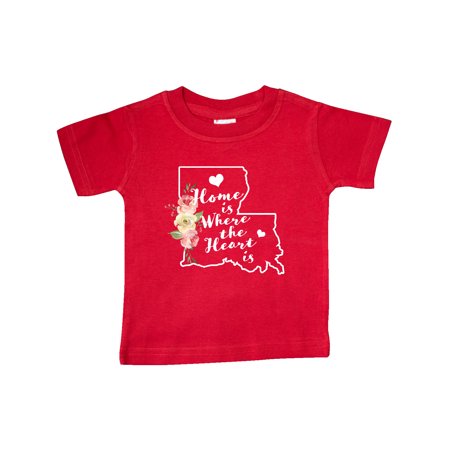 

Inktastic Louisiana Home is Where the Heart is with Watercolor Floral Gift Baby Boy or Baby Girl T-Shirt