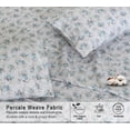 thumbnail image 5 of RUVANTI 100% Organic Cotton Sheets - Queen Sheet Set - 4 Piece Percale Weave Bedding, Crisp, Cooling & Breathable, Soft & Durable, 16" Deep Pocket, Hotel Quality Sábanas - Blue Rose, 5 of 8