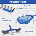 thumbnail image 2 of Kit de limpieza de piscinas POOPLE Pool Brush Skimmer Net, 2 of 7