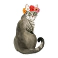 thumbnail image 2 of Popp, Grace 12x14 Black Ornate Wood Framed with Double Matting Museum Art Print Titled - Flower Crown Cats I, 2 of 4