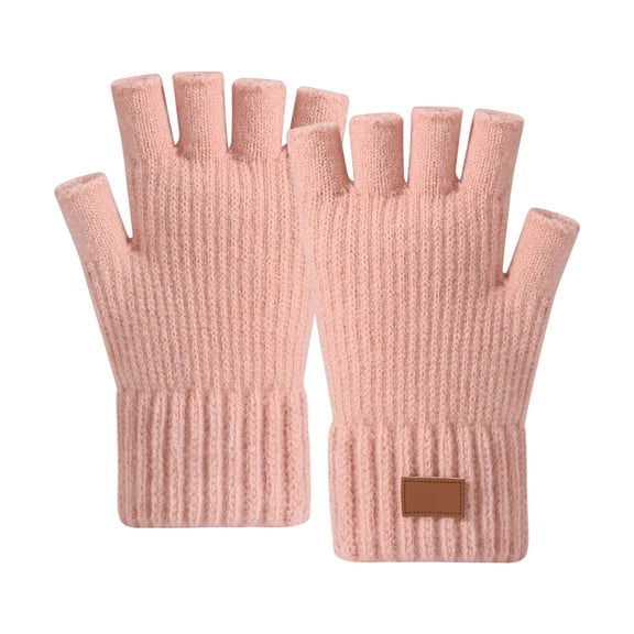 Women Gloves Winter Thermal Half Finger Knitted Warm Touchscreen Texting Mittens for and Cold Weather Hand