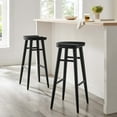 thumbnail image 2 of Counter Stool Chair, Set of 2, Black, Wood, Bar Pub Cafe Bistro Dining Kitchen Hospitality Restaurant, Modern Contemporary HB36677, 2 of 10