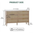 thumbnail image 2 of 8-Drawer Rattan Dresser with Gold Handles, Woven Storage Chest of Drawers for Bedroom, Living Room, Entryway – Durable Engineered Wood Construction, Easy Assembly, Oak, 2 of 8