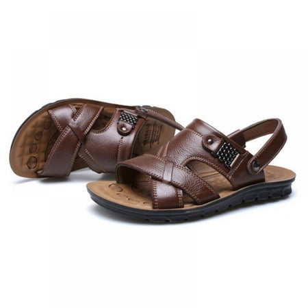 

Sacredtree Men s Sandals Large Leather Beach Slipper Shoes