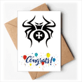 thumbnail image 1 of Black Insect Spider Pattern Illustration Wedding Cards Congratulations Greeting Envelopes, 1 of 3