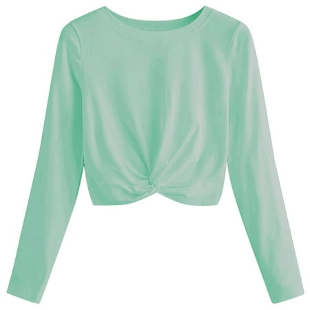 Gubotare Plus Size Tops For Women Women s Long Sleeve Waffle Knit Stretch Cotton Thermal Underwear Shirt Green S