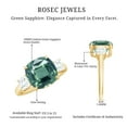 thumbnail image 5 of Rosec Jewels Cushion Cut Lab Grown Green Sapphire Solitaire Ring with Moissanite - AAAA Quality, 14K Yellow Gold, US 9.50, 5 of 9