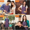 thumbnail image 4 of Purple Sun Moon Triangle Pattern Apron-Garden Aprons for Women with Pockets-Cotton Linen Waterproof Kitchen Cooking Gardening Aprons Adjustable for Kitchen,Cooking,BBQ and Salon 33x27 Inch, 4 of 7