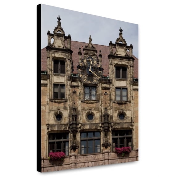 Canvas Print: Building Detail With Clock, City Hall, St. Louis, Missouri, 2009