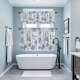 thumbnail image 4 of Blue Coastal Kitchen Curtains Valances and Tiers Set of 3 Starfish Shell Coral Seahorse Tier Curtains and Valance with Rod Pocket for Small Windows, 27.5"x24", 4 of 9