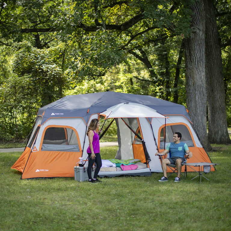 Ozark Trail 12 Person Instant Cabin Tent with Integrated LED Lights, 3  Rooms, 47.87 lbs 
