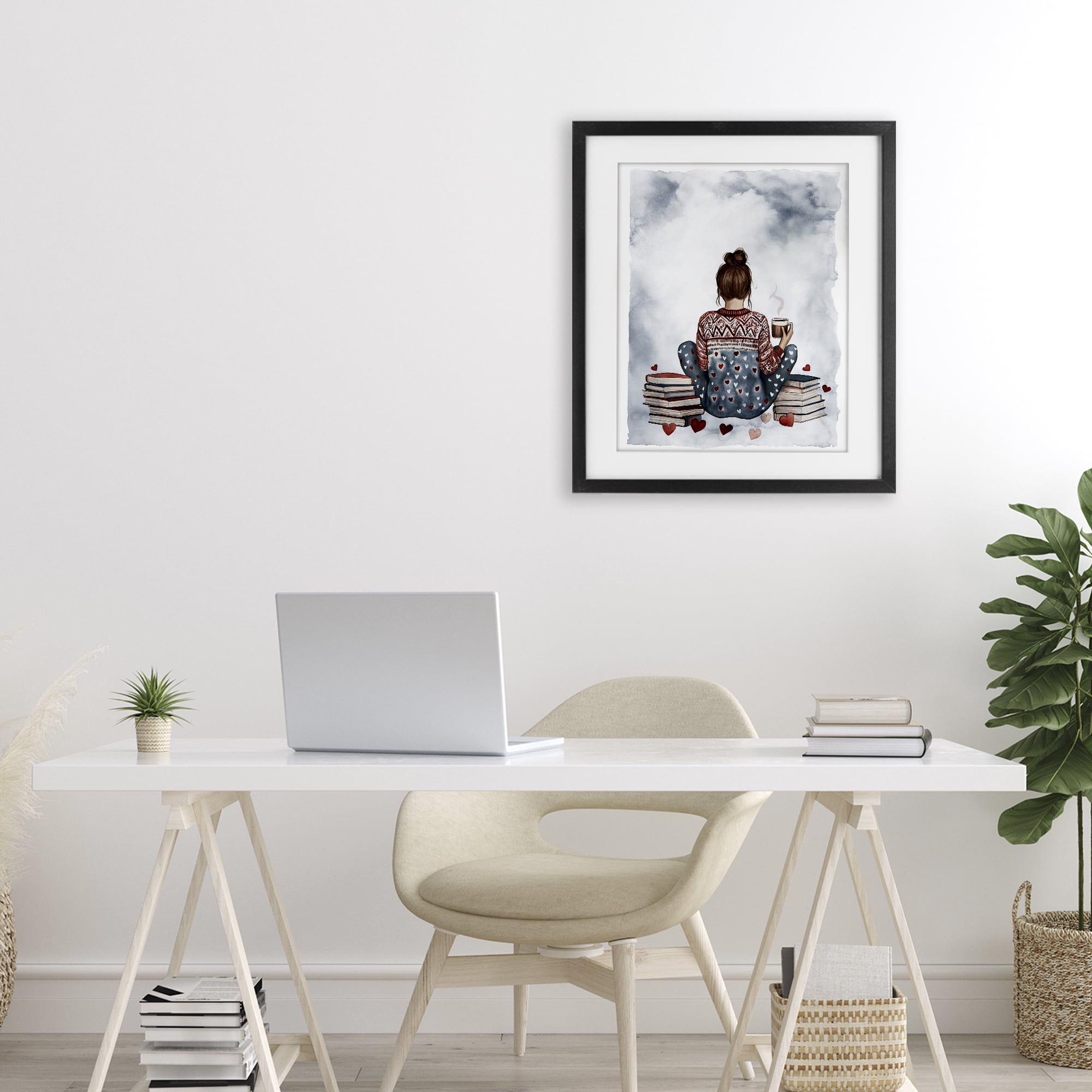 Stupell Industries Cozy Ritual Reader Black Framed Print Under Glass, design by Svetlana Aleynikova