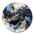 thumbnail image 2 of Designart "Strokes in Dark Blue and Gold XII" Fractals Oversized Wall Clock, 2 of 5