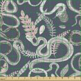 thumbnail image 2 of Ambesonne Botanical Fabric by the Yard Upholstery, Pastel Snake and Branches, 1 Yard, Multicolor, 2 of 5