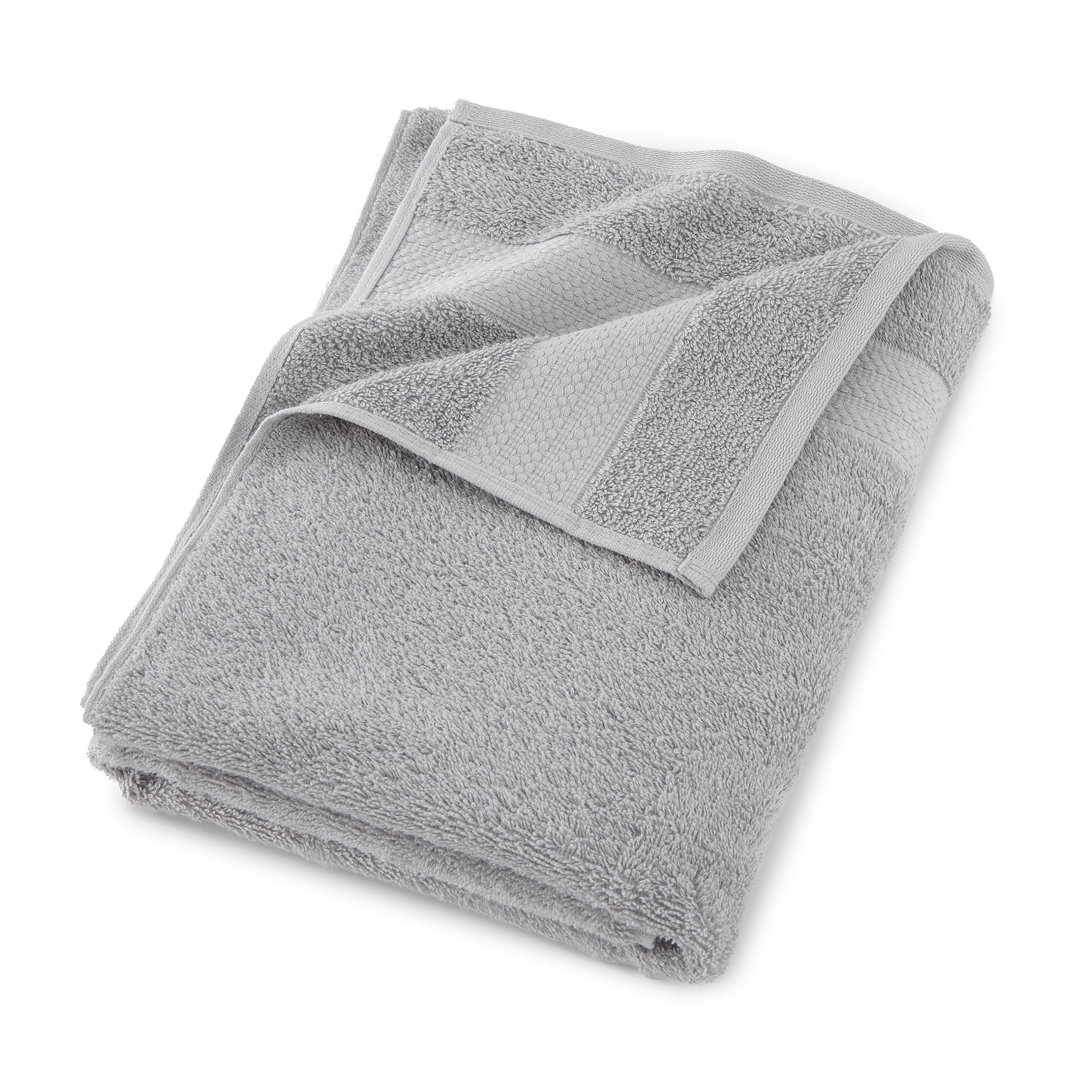 Mainstays Supersoft 100% Cotton 8-Piece Fade Resistant Towel Set, Soft Silver