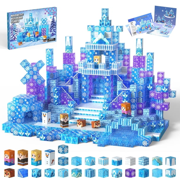 Bloques Magnéticos de Construcción SSAWER Castillo de Nieve para Niñas 150 Piezas 3+