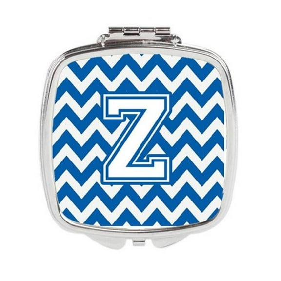 Carolines Treasures Letter Z Chevron Blue & White Compact Mirror - 3 x 0.3 x 2.75 in.