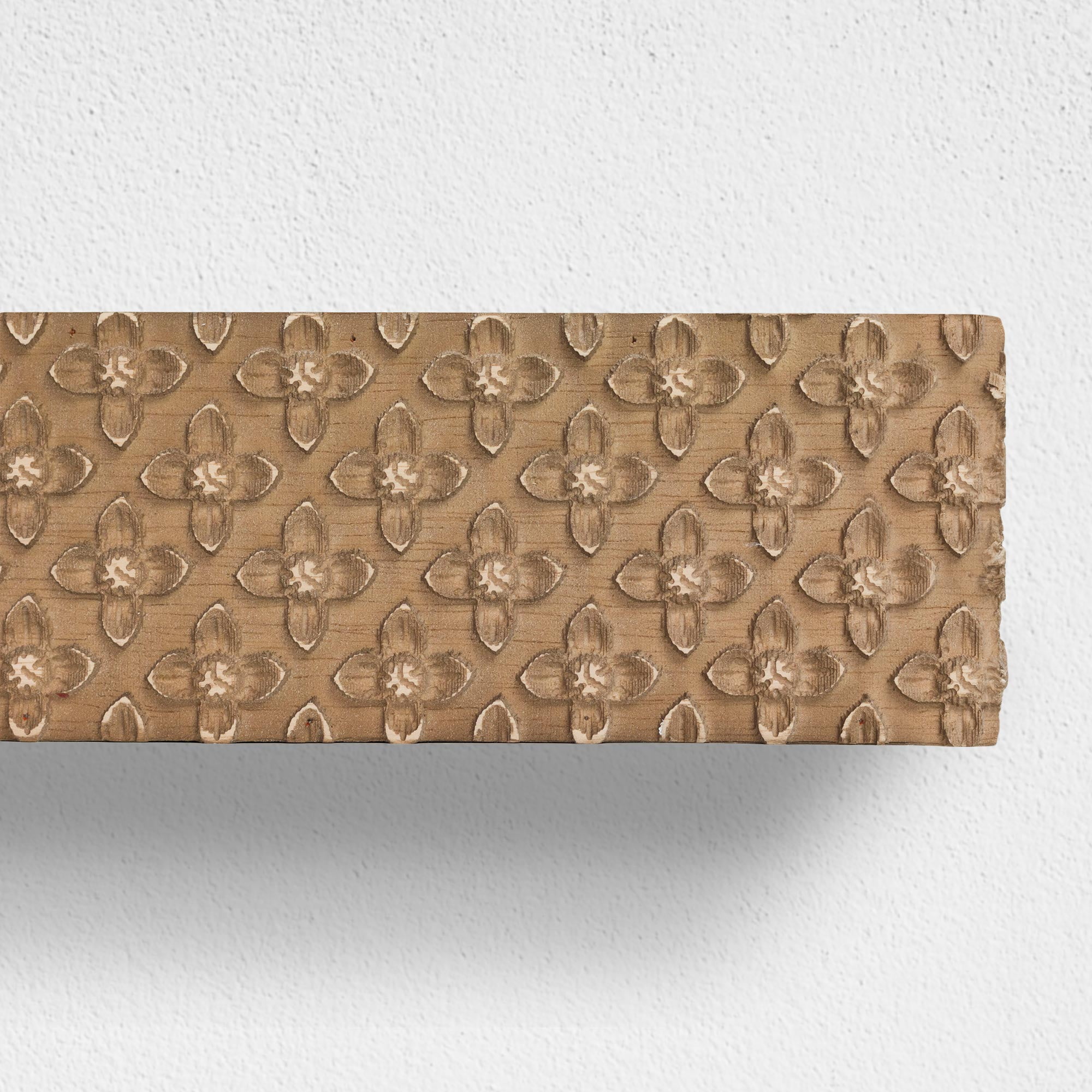 American Art Decor Large Rustic Embossed Wood Decorative Floating Wall Mounted Shelf - Natural - 36.25" L x 3" H x 8.6" D