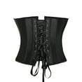thumbnail image 3 of Women Steampunk Gothic Boned Satin Waist Trainer Corset Underbust Bustier Waist Cincher Body Shaper, 3 of 4