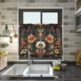 thumbnail image 4 of Yayeee Kitchen Curtains Light Filtering 27"x36" Rod Pocket Short Cafe Window Panel, Dark Floral Pattern, 4 of 7