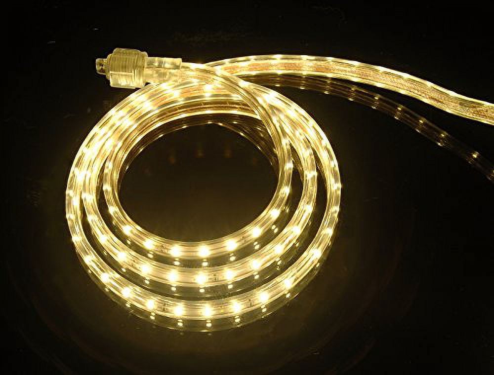 UL Listed, 50 Feet, 5500 Lumen, 3000K Warm White, Dimmable, 110-120V AC Flexible Flat LED Strip Rope Light, 930 Units 3528 SMD LEDs, Indoor/Outdoor Use, Accessories Included, [Read