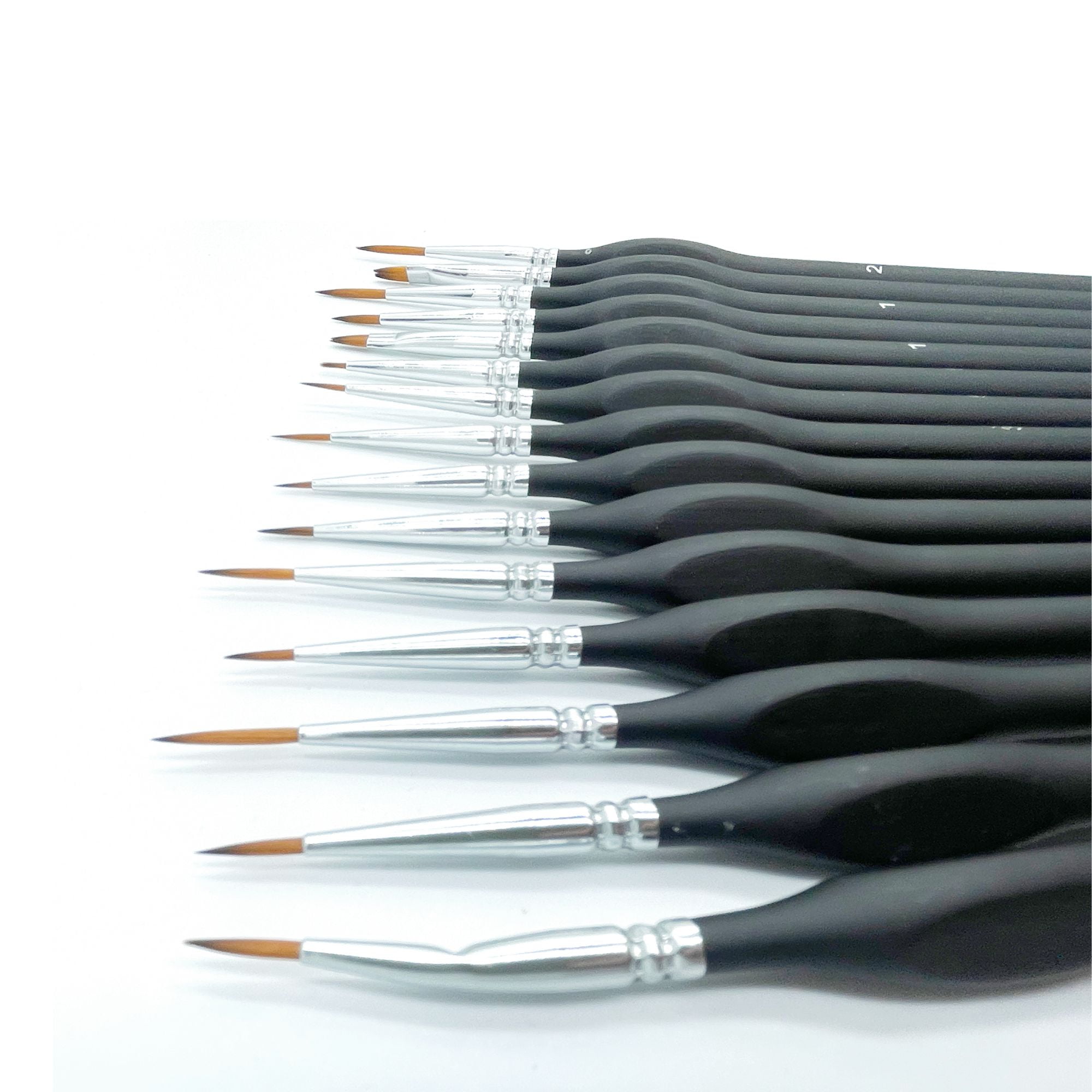 Cantoo City Miniature Paint Brushes Set 15-Piece Acrylic Paint Brushes Kit with Fine Tips, Wooden Ergonomic Handles