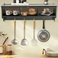 thumbnail image 5 of Gymax Versatile Wall-Mounted Coat Rack Space Saver w/ Wide and Flat Shelf Black, 5 of 9