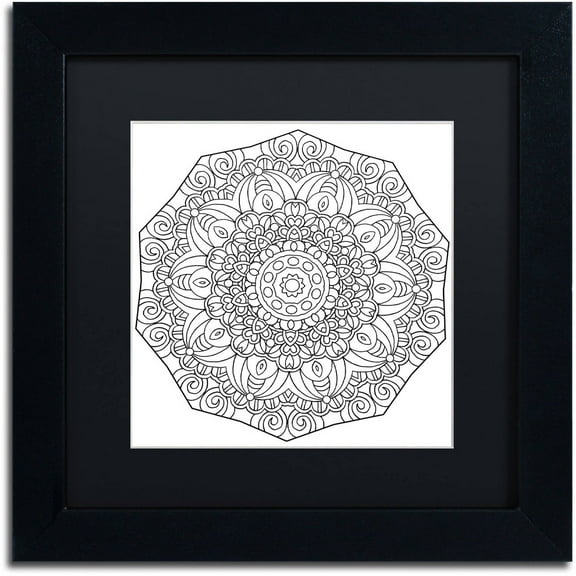 Trademark Fine Art "Mixed Coloring Book 11" Canvas Art by Kathy G. Ahrens, Black Matte, Black Frame