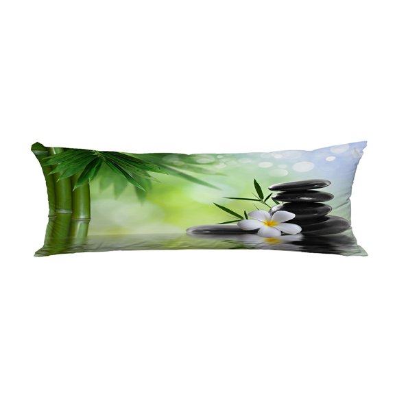 ECZJNT spa zen basalt stones Pillow Cover Body Pillowcase Pillow Protector 20x60 Inch