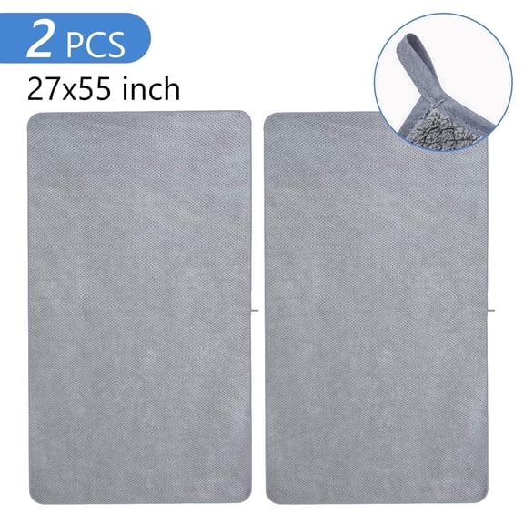 Hengbo 2 Pcs Microfiber Bath Towel Extra Large 27 x 55 inch Bath Sheets Set for Home Body Sport Yoga Spa Fitness Gray
