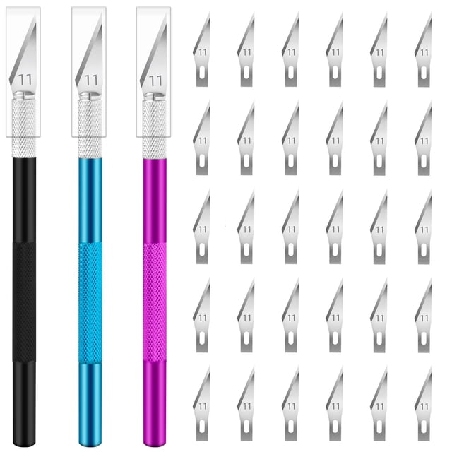 Set de cuchillos de precisión Exacto Jetmore de 3 piezas con 30 hojas #11