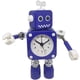 thumbnail image 5 of Reloj despertador robot, reloj despertador silencioso de metal inoxidable con ojos iluminados y brazo giratorio, regalo para niños (azul), 5 of 5
