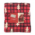 thumbnail image 2 of Serafina Home Christmas Tartan Decorative Throw Blanket, 50" x 60", Soft Fleece with Red and Black Plaid Pattern, 2 of 3