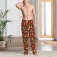 thumbnail image 3 of Cauagu Retro Coffee Mens Pajama Pants Sleep & Lounge Pants,PJ Bottoms with Pockets-Large, 3 of 7