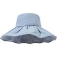 thumbnail image 5 of CoCopeaunts Black Bucket Hat Big Pleated Brim Summer Outdoor UV Protection Fisherman Hat Simple Solid Color Ladies Bucket Cap, 5 of 8