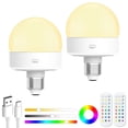 thumbnail image 1 of Bombillas recargables Gotopceed E26, 15 colores con mando a distancia, paquete de 2, 1 of 7