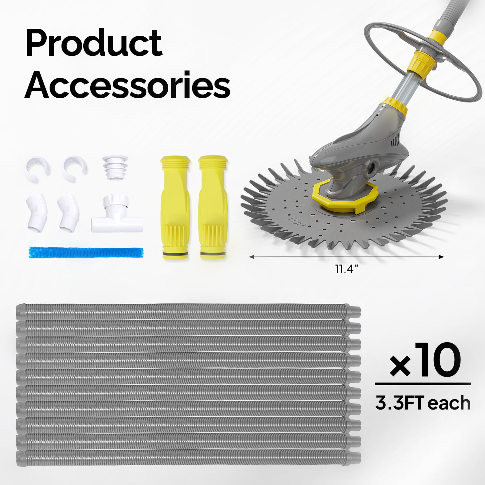 Zimtown Dolphin Pool Cleaner with 10 Hoses, Plastic Automatic Vacuum for Swimming Pools