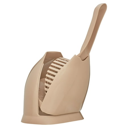 Petmate Plastic Cat Litter Scoop N Hide with Hinged Stand, Silver
