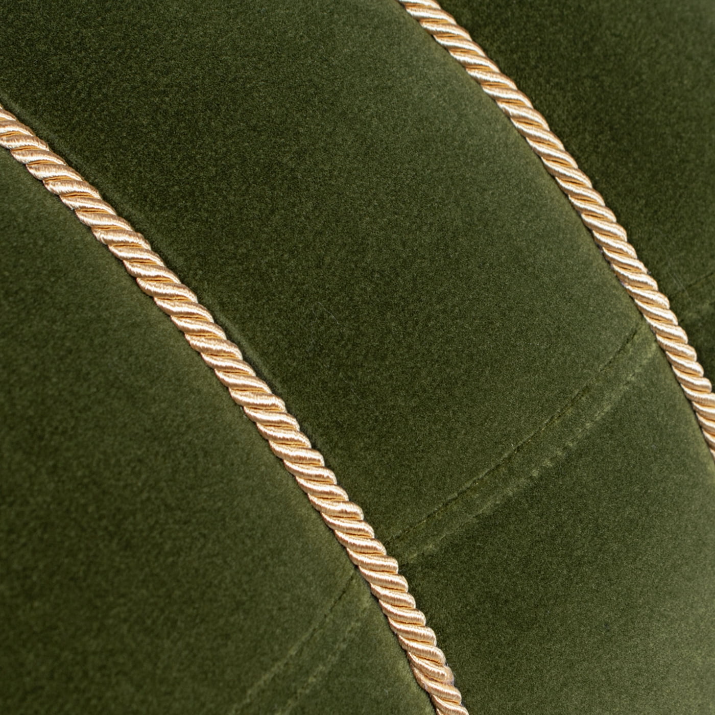 Jennifer Taylor Home Edward 17.5" Round Upholstered Ottoman with Bullion Fringe, Olive Green Performance Velvet