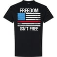 thumbnail image 3 of Inktastic Grunge American Flag Freedom Isn't Free T-Shirt, 3 of 5