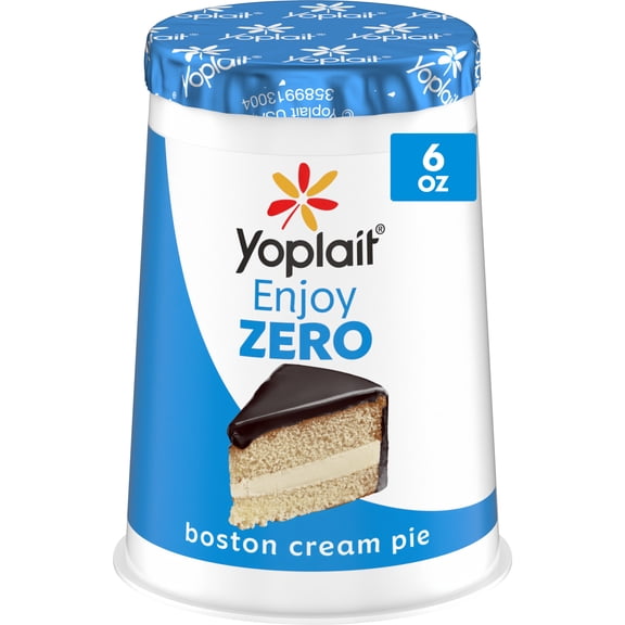 Yoplait Enjoy ZERO Boston Cream Pie Fat Free Yogurt Cup, 0g Added Sugar, Protein, 6 oz