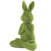 Rabbit Plush Toy Home Decor Ornament Taxidermy Easter Flocked Bunny Moss Resin