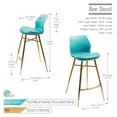 thumbnail image 7 of Porthos Home Calix Bar Stools, PU Leather, Gold Chrome Legs (Set of 2), 7 of 7